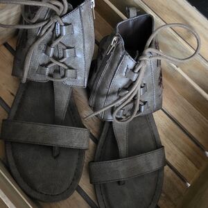 Stylish Brown Lace-Up Sandals